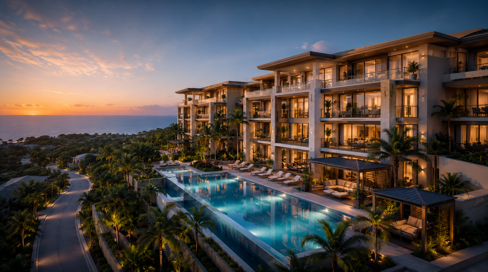 Spring Valley resort at dusk