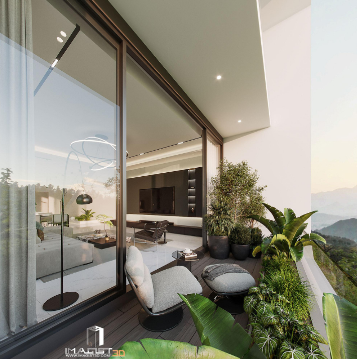 Luxury balcony at Spring Valley Jamaica with ocean view
